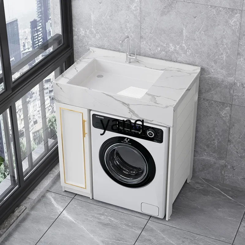 

LH marble countertop small apartment washing machine integrated cabinet machine upper basin combined wash basin