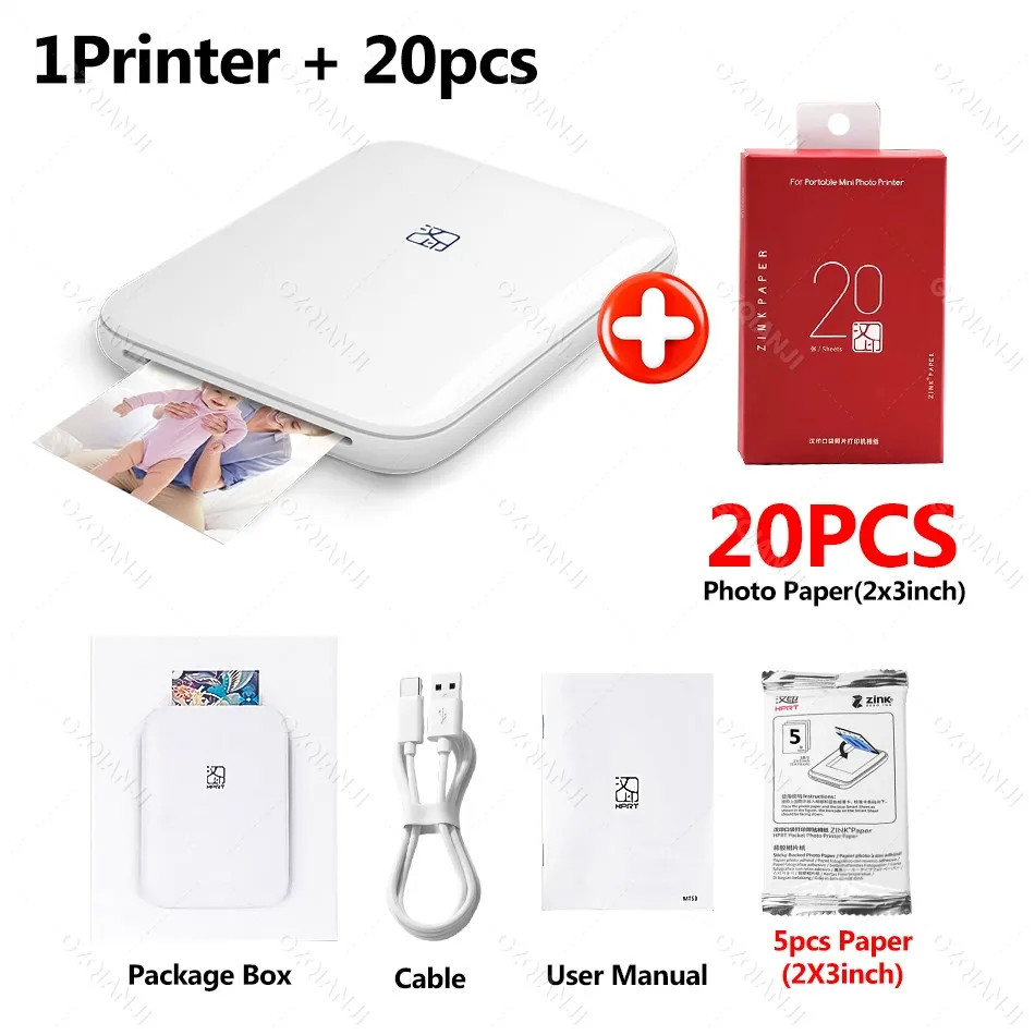 HPRT MT53 draagbare Mni mobiele zakprinter BT draadloze fotoprinter met zinktechnologie 2x3 inch kleurenfotoprintermaker
