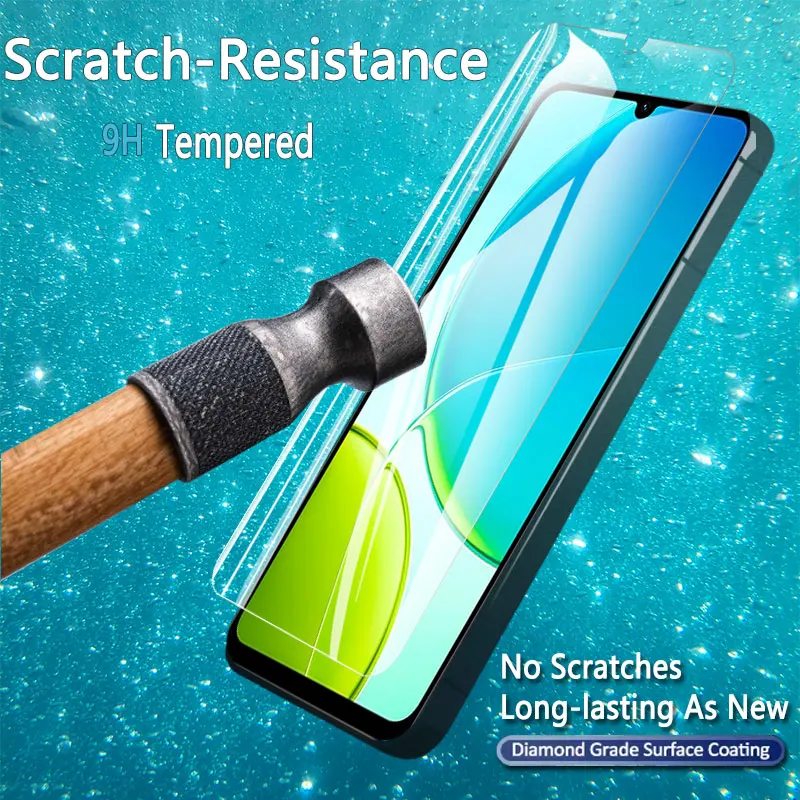 1-4 قطعة HD واقيات الشاشة ل vivo Y04 Y 04 6.74 "الزجاج المقسى الكريستال عالية الألومنيوم المضادة للخدش بصمة صديقة #4