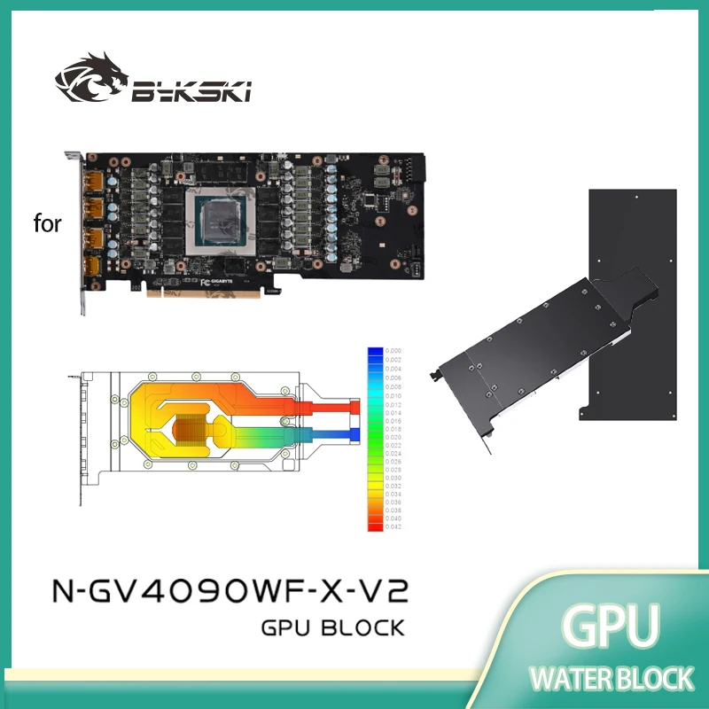 

Блок графического процессора Bykski N-GV4090WF-X-V2 для GIGABYTE RTX 4090 WINDFORCE V2/Turbo видеокарты/хромированный процесс из красной меди