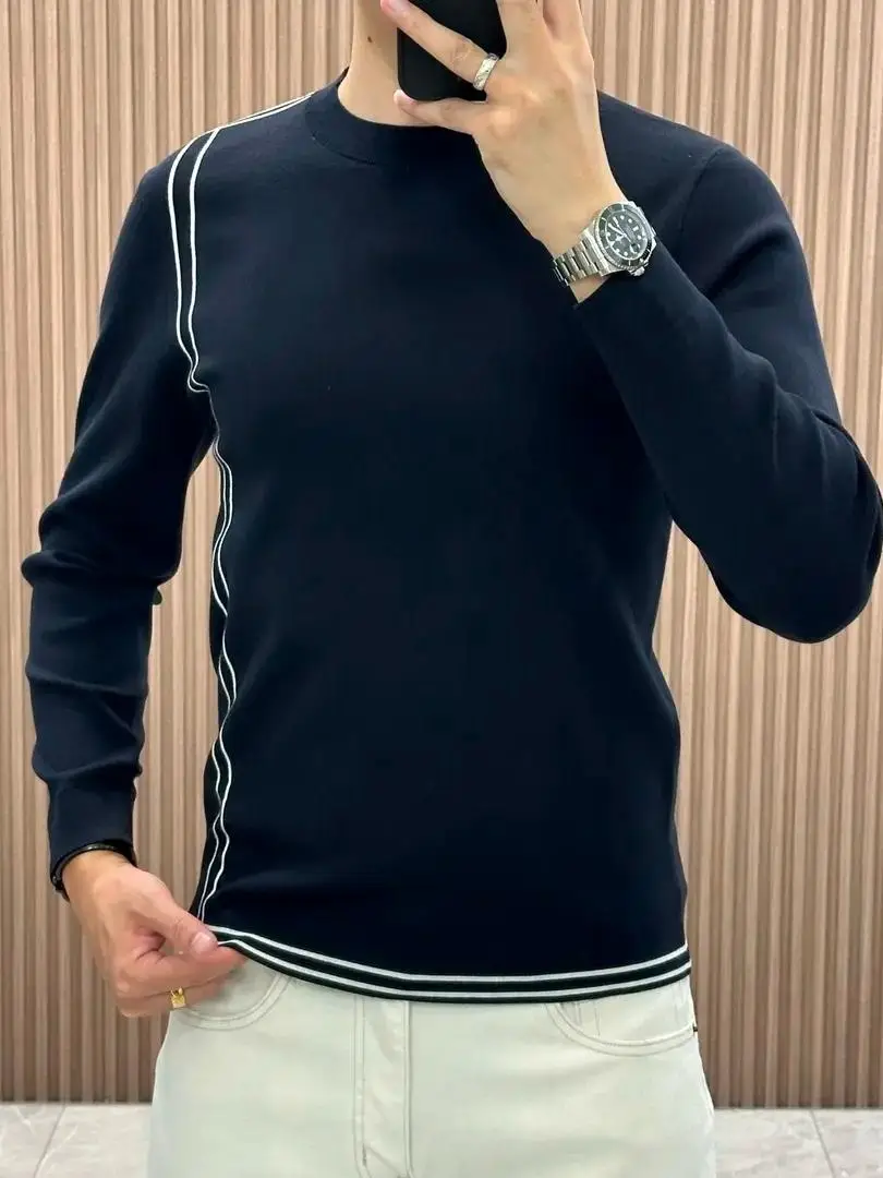 

Comfortable Knitted Men's Sweater round Ne Faionable Versatile Slim Fit New Arrival Autumn Winter Seasonal Long Sve Ca...