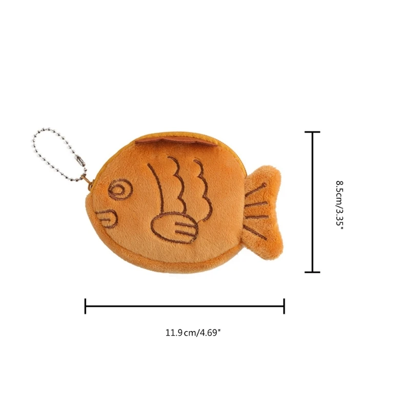 Small Wallets Fish Change Purse Plush Coin Purse Earphone Storage Bag Gift