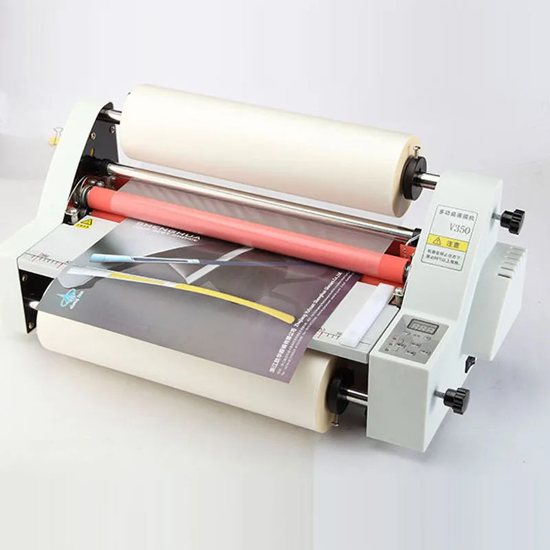 FOR V350 Film Laminator Four Rollers A3 SIZE Hot Roll Laminating Machine Electronic Temperature Control Singleroll Laminator