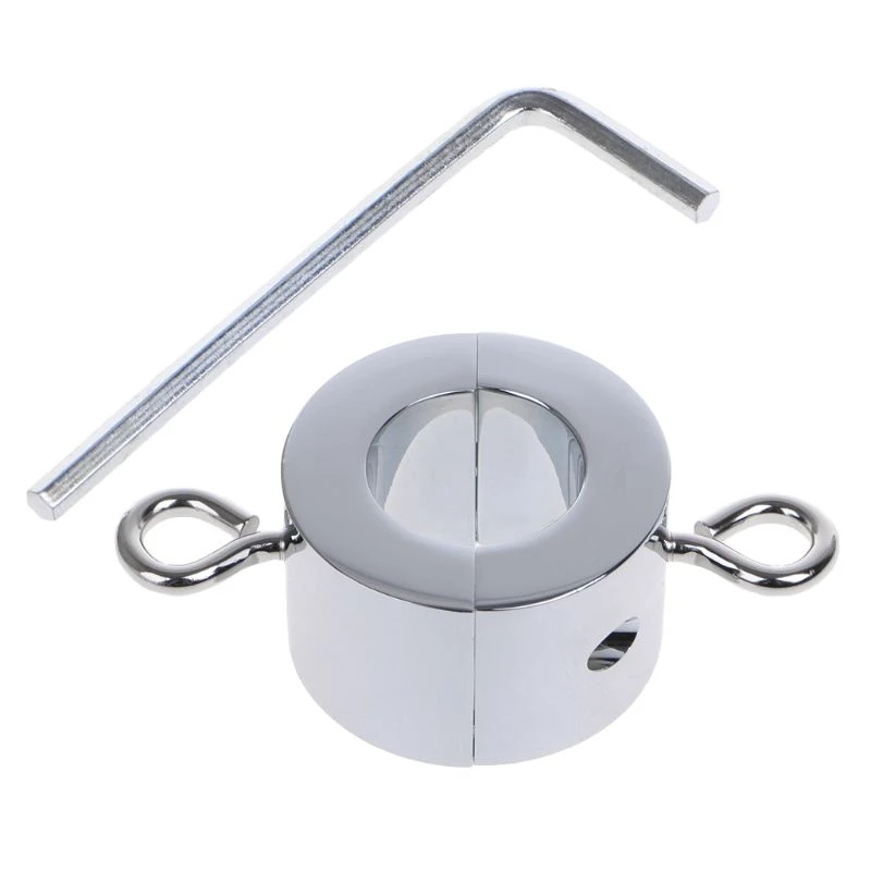 Heavy Duty  Lock Ball Scrotum Stretcher Metal Cock Ring Sex  N7YB