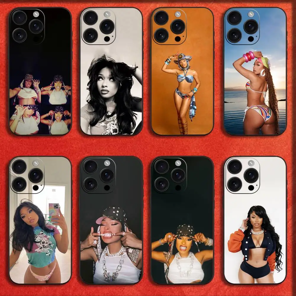 

M-Megan Thee Stallion Rapper Phone Case For iPhone 16,15,14,13,12,11,Pro,XS,Max,XR,Plus,E,SE4,Mini Black Fashion Cover