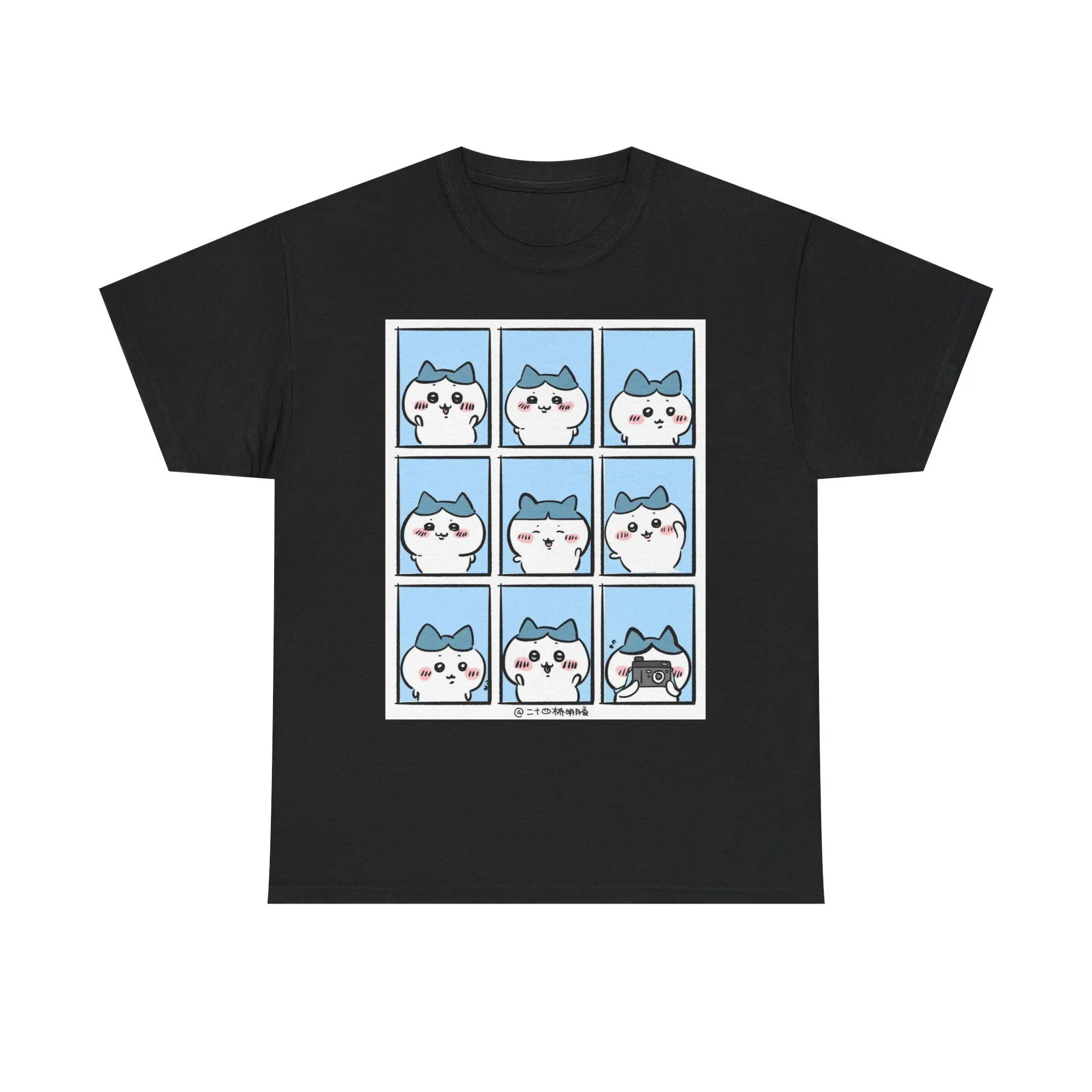 Minimalist Chiikawa Hachiware Graphic Crop T Shirt Simple Line Art Anime Printed Slim Cropped Top Ladies Y2K Basic Tees Daily
