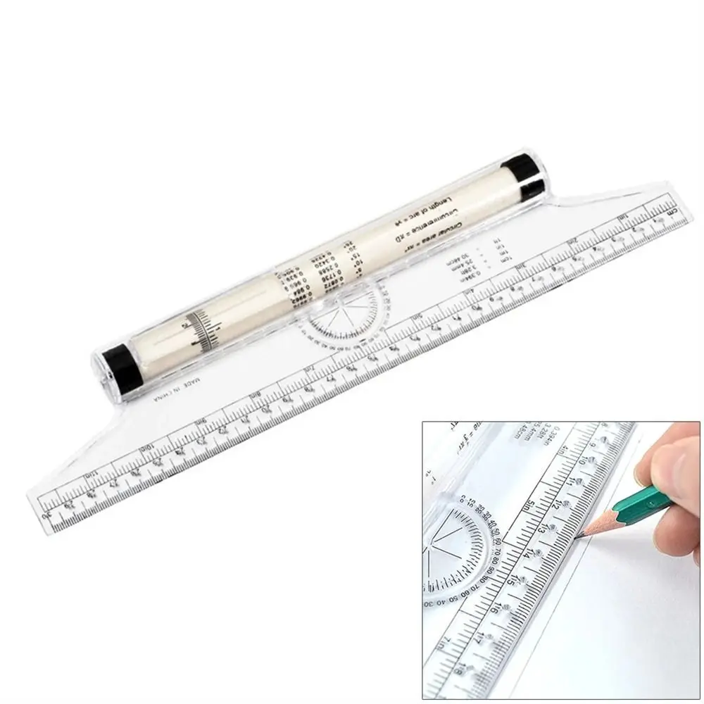 Multi Function Angles Line 15cm 30cm Student Design Drawing Ruler Rolling Parallel Rulers Rolling Ruler Roll Draw Ruler