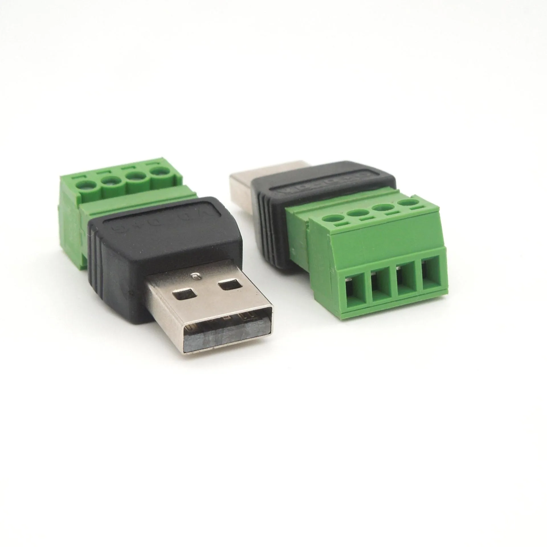 USB 2.0 Type A Male/Female to 4 Pin Screw Connector USB Jack with Shield USB2.0 to Screw Terminal Plug