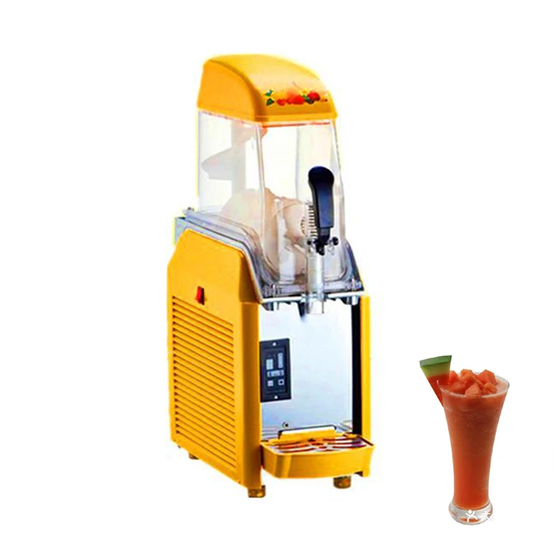 

12L Slush Machine Single Cylinder Ice Slusher 550W Snow Melting Machine Smoothies Granita Machine Yellow