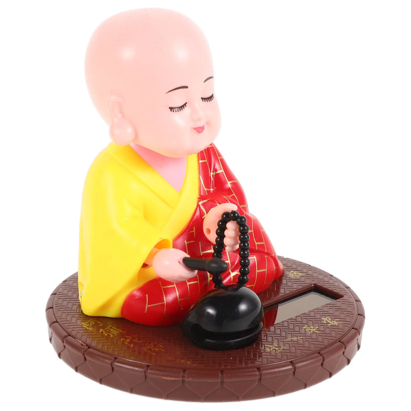 

Solar Powered Shaking Head Buddha Monk Car Dashboard Decoration Bobblehead Ornament Home Office Prosperity Lucky Statue