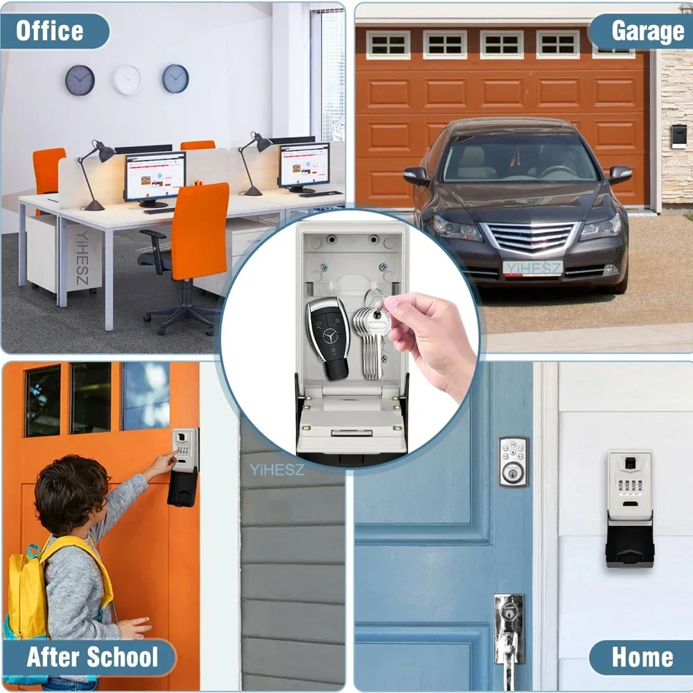 Dialing Wheel Password Key Lock Box chiave di sicurezza sicura impermeabile Mini casseforti per esterni piccola serratura luce a LED incorporata per