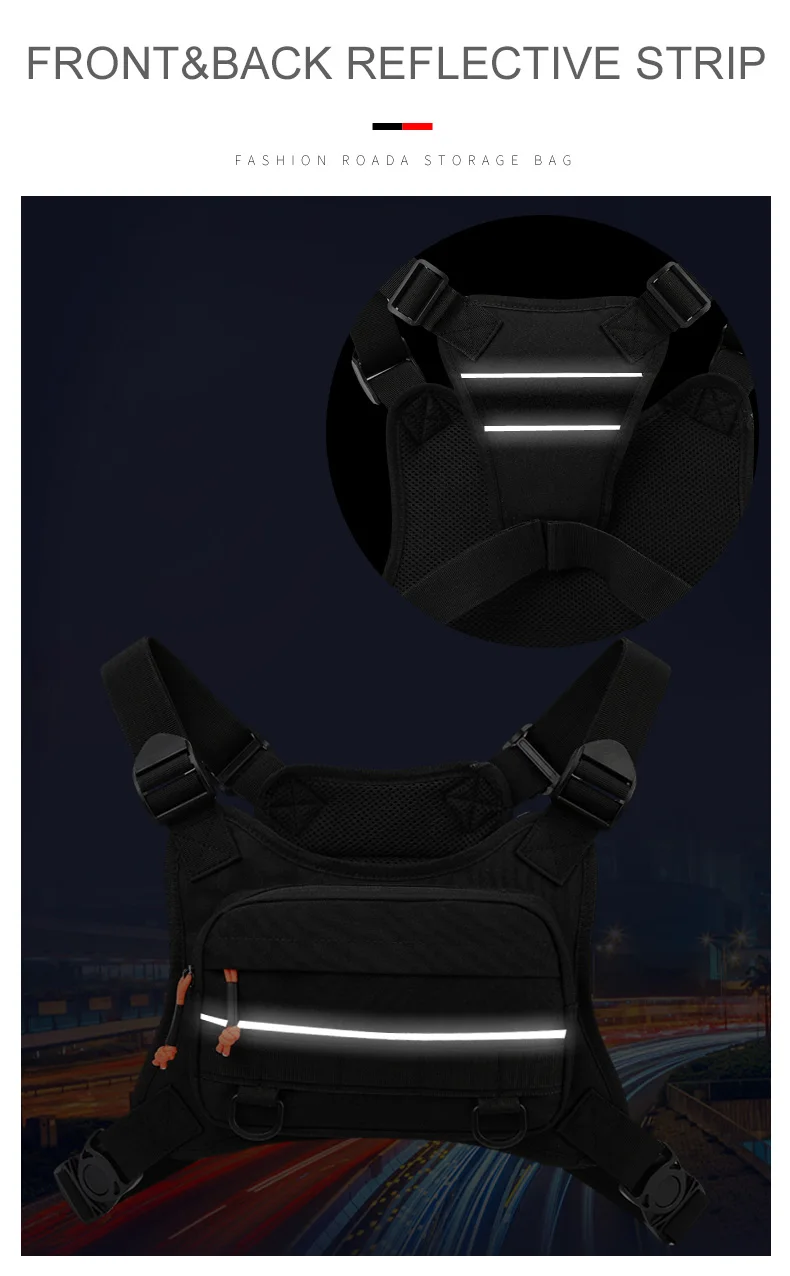 Taktische Brusttasche für Herren, Laufweste, Rucksack, Ausrüstungstasche, Wandern, Radfahren, Outdoor, Camping, Angeln, Jagd, Reisen, Molle-Tasche – Detail 9