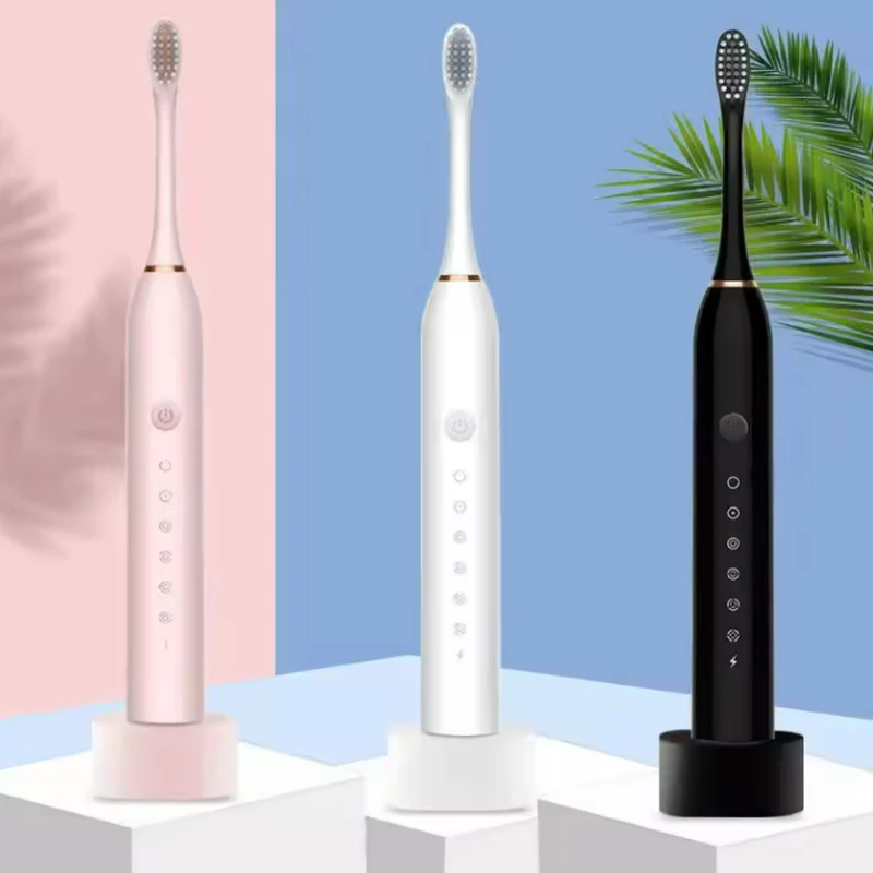 

Electric Ultrasonic Toothbrush with Soft Bristles USB Charging Waterproof Adult Tooth Cleaner for Home Use Couple Set