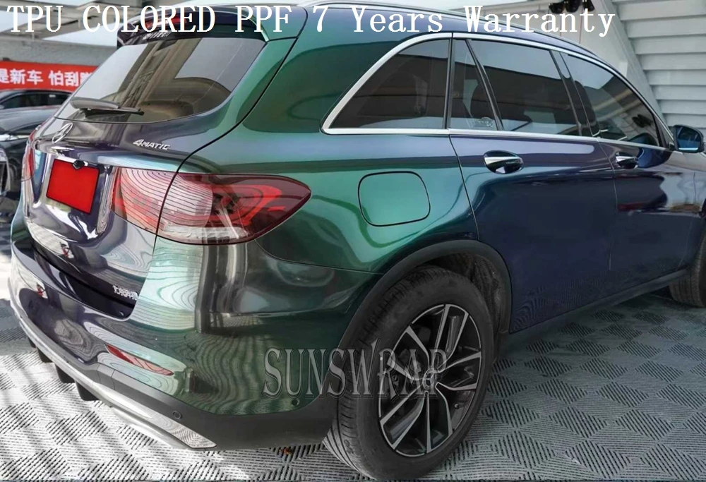 Diamond-Grade Emerald Green PPF - High Gloss Color Shift TPU Protective Film for Luxury Car, Yacht, Supercar - Wet Apply 5x52ft