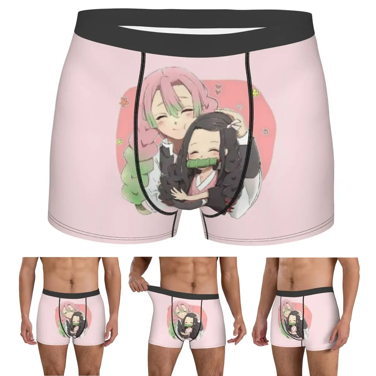 

Boxer Underpants Shorts Mitsuri Kanroji And Iguro Obanai Panties Male Comfortable Underwear for Homme Man Boyfriend Gifts