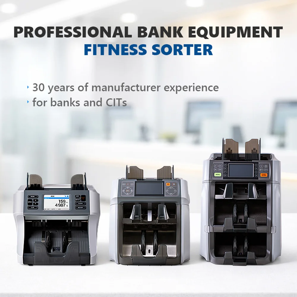 Dual Pocket Bank Grade Banknote Sorter Currency Counter with CIS 2 Pocket Sorting Fitness Detection
