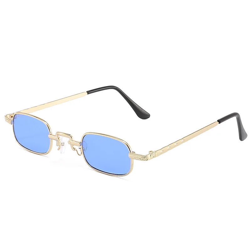 New Narrow Sunglasses for Men Fashion Rectangle for Women Metal Luxury Classic Sun Glasses view 5