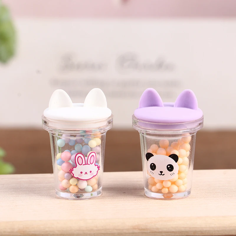 5Pcs DIY Miniature Dollhouse Cat Ear Coffee Cup Mini Dolls Accessories 1:12 Kitchen Room Food Mini Drink Tea Milk Cup For Doll