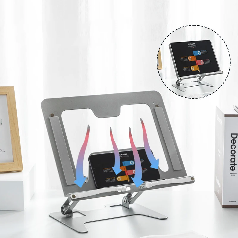 [ZY44] Adjustable Metal Reading Book Holder Tablet Phones Cooling Stand Bracket For Ipad Pro For Tab For Homework For Working