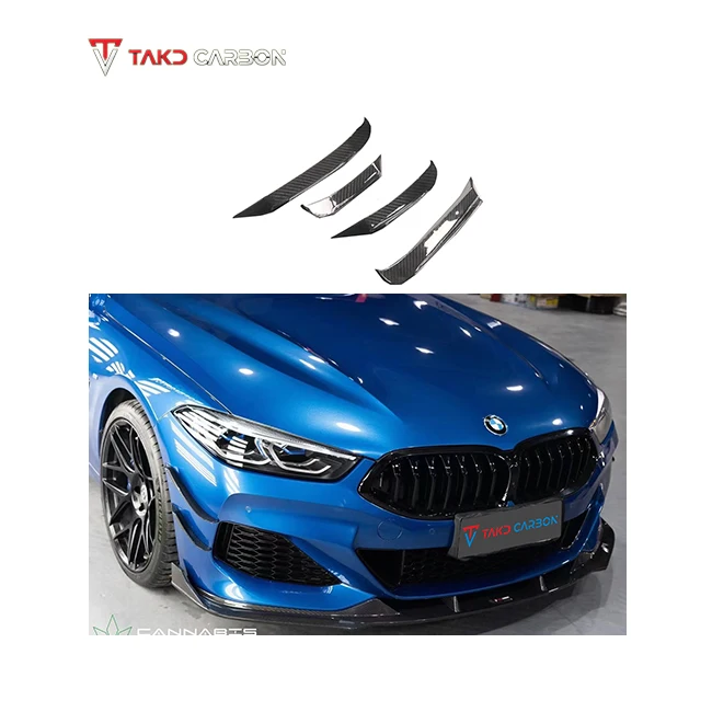 

TAKD Carbon High Quality Perfect Fitment Aerodynamic Dry Carbon Fiber Front Bumper Canards for bmws 8 Series G14 G15