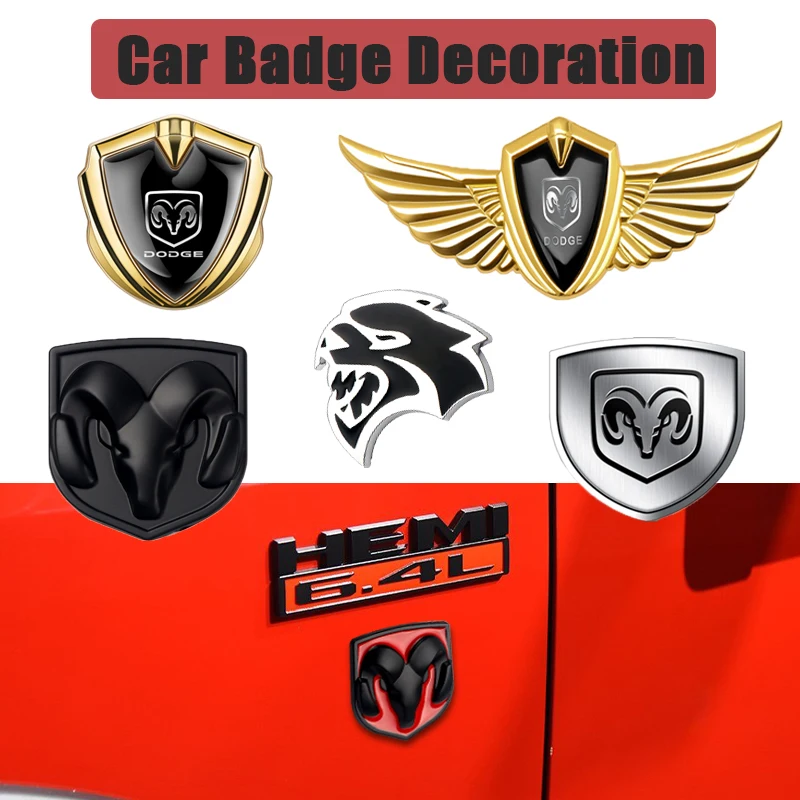 Emblemas de Metal para Carro com Design Moderno, Adesivos Decorativos para Dodge Durango, Caliber, Dakota, Neon, SXT, SRT