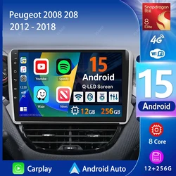 Android 16 Navigation Multimedia Player For Peugeot 2008 208 Series 2012 2013 2014 - 2018 Carplay Auto Stereo BT video Car radio
