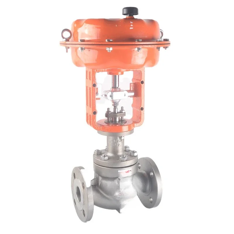 Pneumatic control valve, equal proportion adjustment of pressure, temperature, flow, film single seat