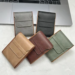 PU Leather Creative Wooden Cigarette Box Man Tobacco Holder Pocket Box Storage Container Cigarette Accessories Protect