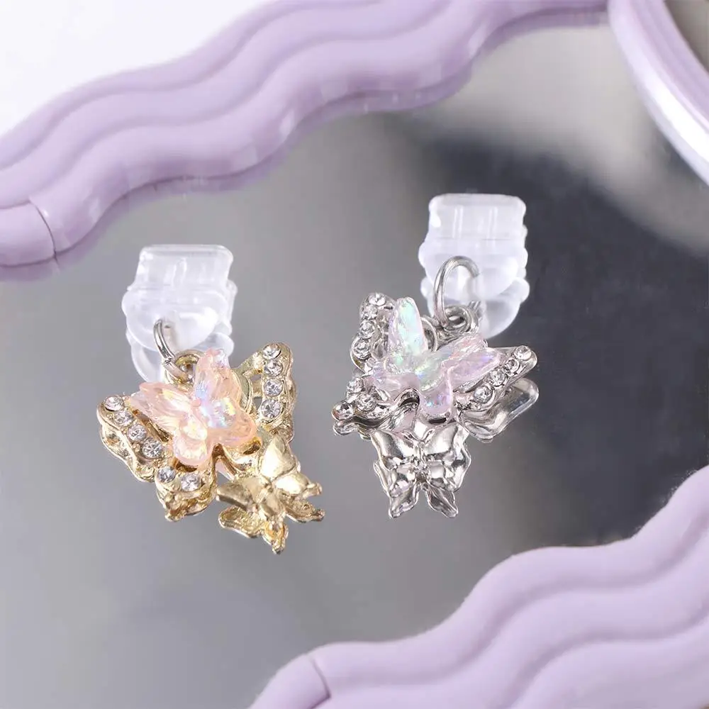Type-C Metal Butterfly Phone Dust Plug Anti-Dust Dustproof Butterfly Charge Port Anti Dust Plug Colored Stone Gold