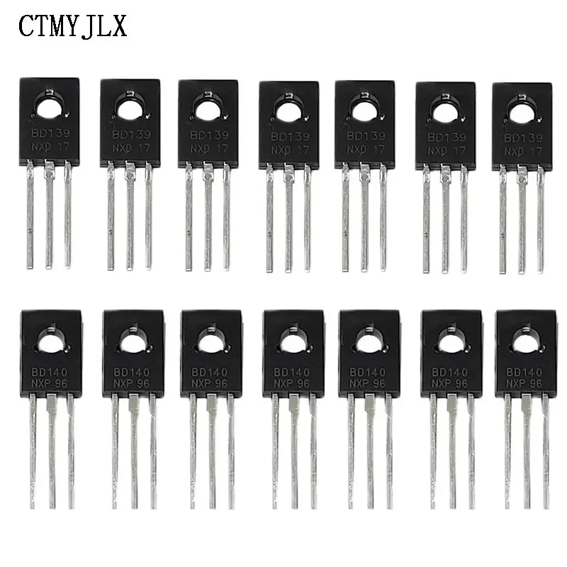 200pcs TO-126 Transistor Kit BD139 BD140 Each 100pcs NPN PNP Transistors 80V 1.5A TO126 Silicon Triode Transistor