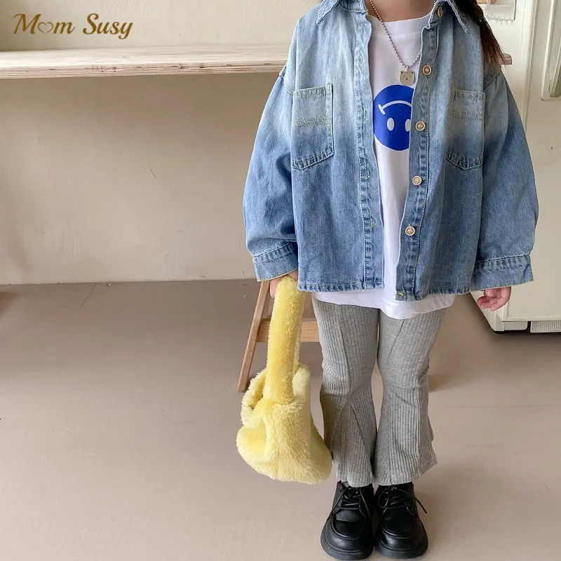 

Fashion Baby Girl Boy Jean Shirt Jacket Gradient Color Infant Toddler Child Denim Coat Spring Autumn Outfit Baby Clothes 1-12Y