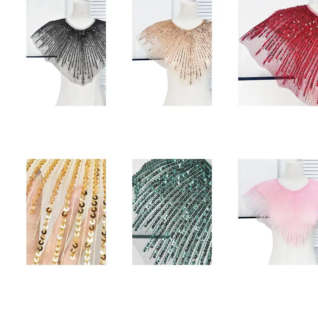 

39BD Unique Embroidered Knitted Collar Traditional Chinese Collars Evening Collars