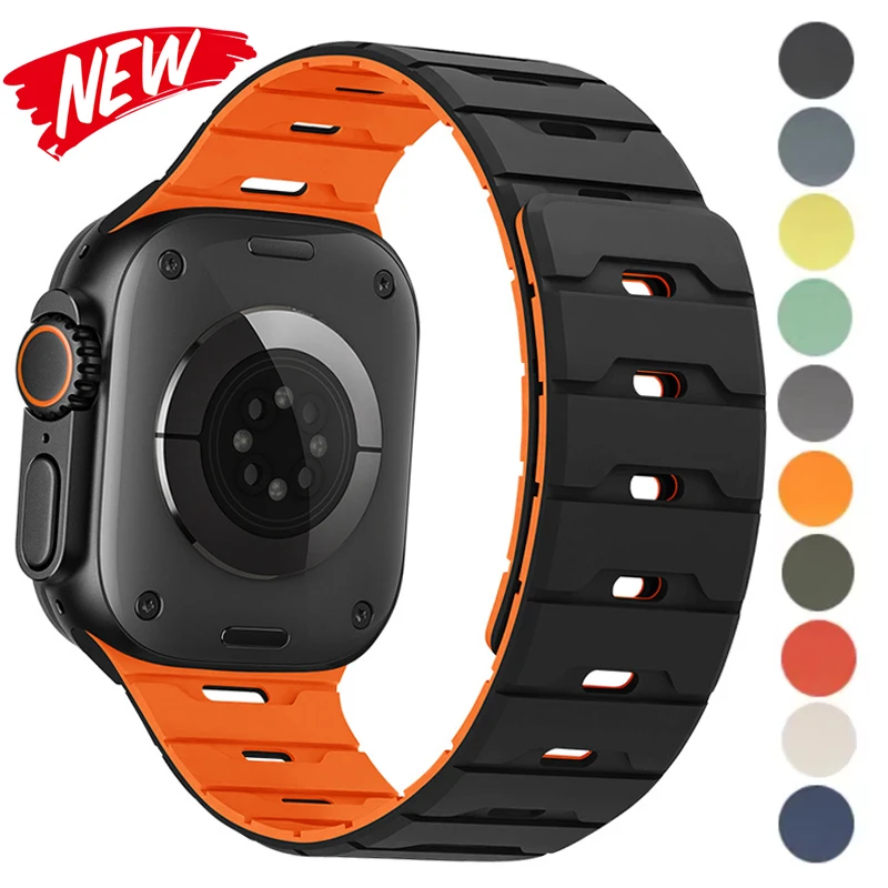 

Magnetic Strap For Apple Watch Bands Ultra 3 49mm Belt Silicone Bracelet iWatch Series 11 10 8 7 6 9 SE3 45mm 44mm 46mm 42mm40mm