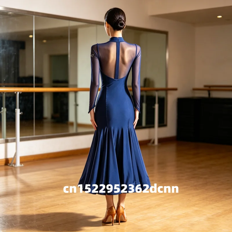 Women's Sexy Modern Ballroom Dance Skirts National Standard Waltz Performance Dresses for Adults
