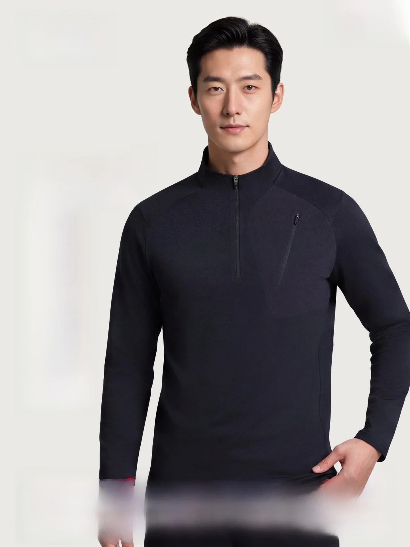 Warm Sporty Men's Zip-Up Long Sleeve Sweatshirt Comfortable Breathable Fashionable Autumn Winter T-Shirt for Running Yoga Tra...