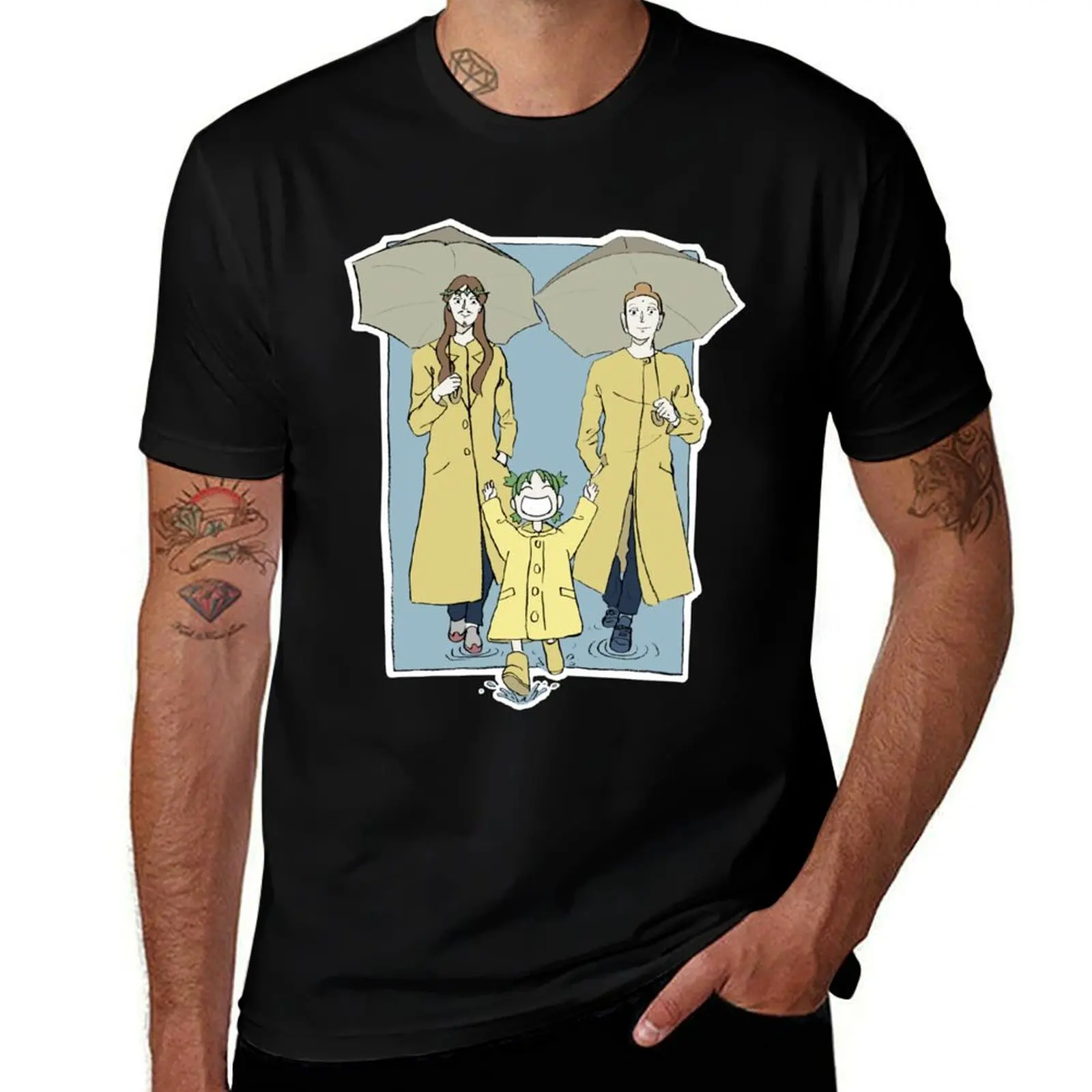 Jesus & Bouddha and Yotsuba T-Shirt Casual Daily Wear Short Sleeve Top T-Shirt