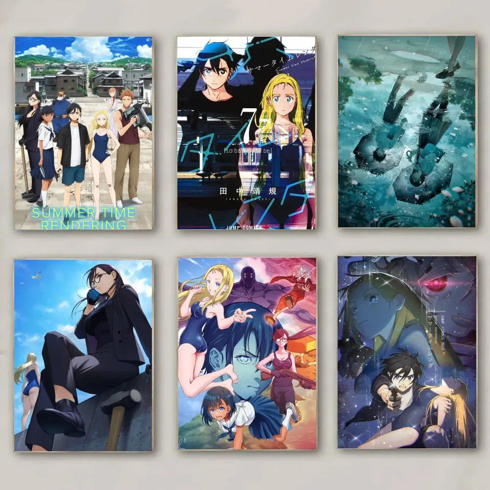 anime S-Summer Time Rendering-G Poster Modern Wall Decal for Living Room Cafe Office Bar and Bedroom