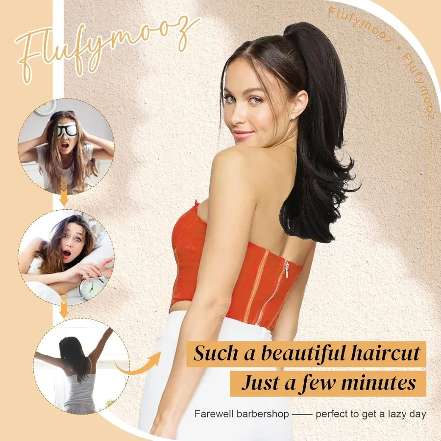 وصلة شعر على شكل ذيل حصان برباط بطول 20 بوصة للنساء ذات مظهر طبيعي وملمس ناعم مثالية للارتداء اليومي والمناسبات الخاصة #6