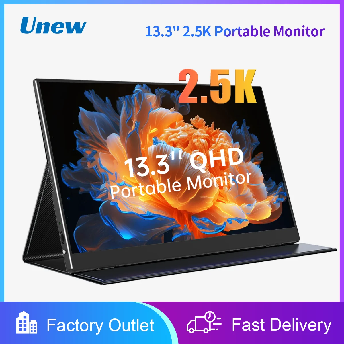 

2.5K Portable Monitor 13.3” 2560x1600 External Display 16:10 Second Monitor Screen Type-C HDMI for Xbox Switch PS Phone US Stock