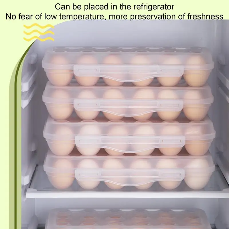 Stacked Egg Tray 12/18 Grid Egg Container For Fridge Snap-on Opening Anti-Collision Transparent Pantry Refrigerator Egg Keeper