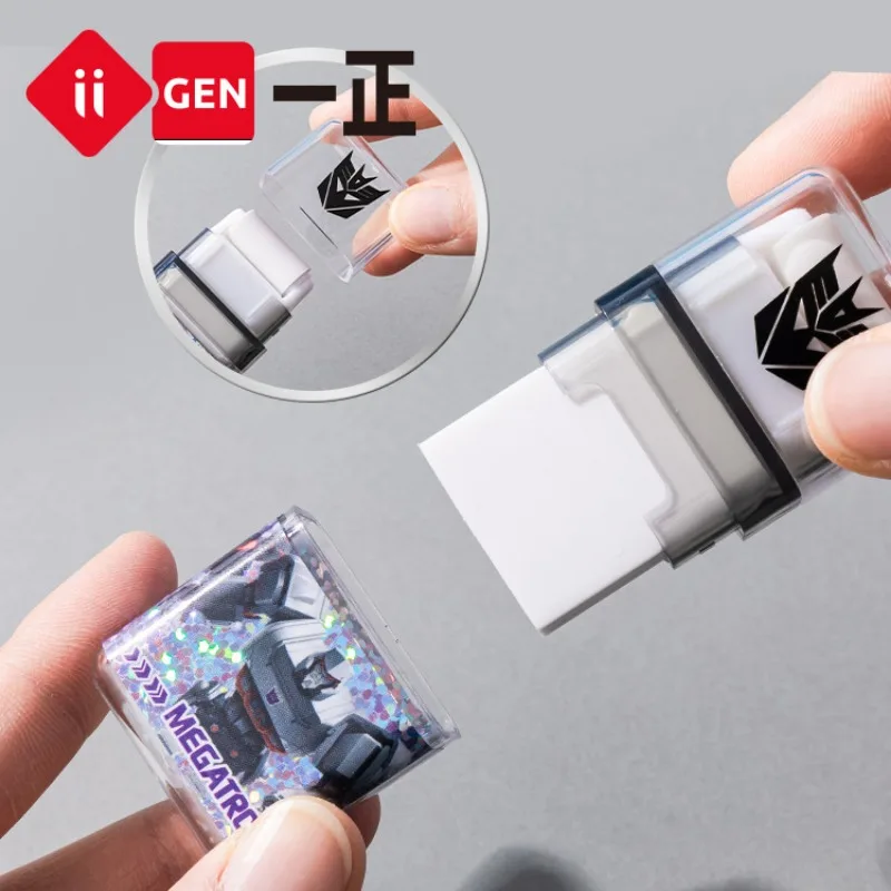 Iigen Yizhengcartoon New 1pc Transformers Rubber Eraser with Roller Anime Cartoon Students Boy School Office Supplies Stationery