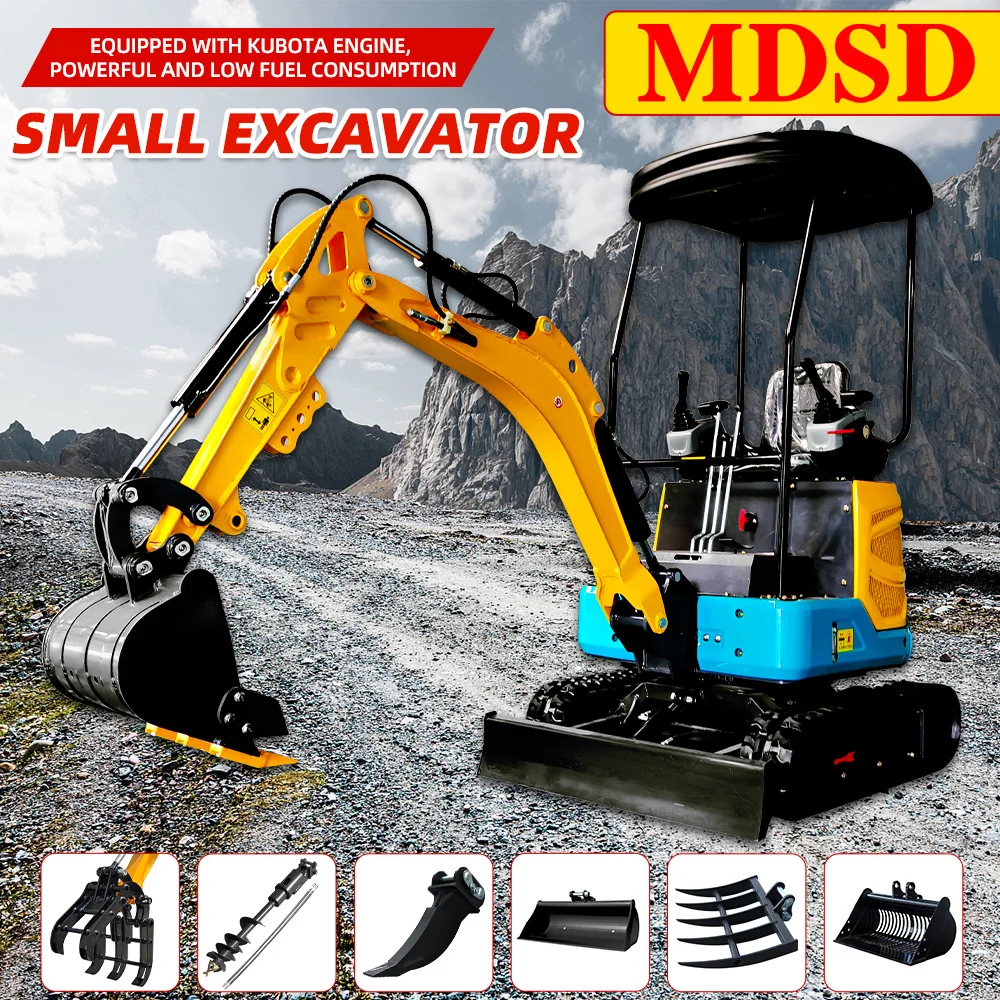 حفارة صغيرة 0.8-2 طن مع مرفقات حفارة متعددة الأغراض لكوبوتا حفار صغير قوي لبناء المناظر الطبيعية