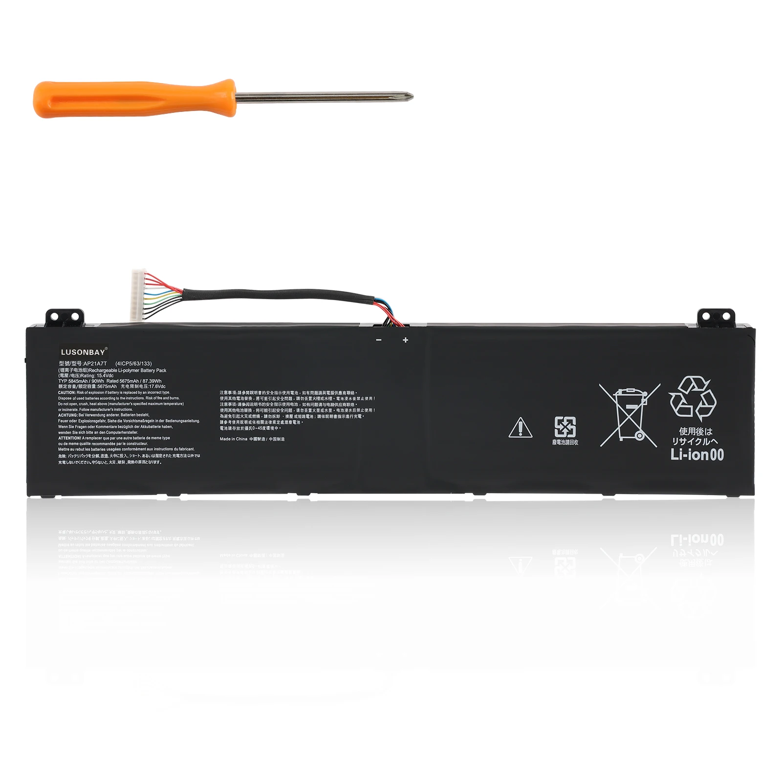 

LUSONBAY AP21A5T AP21A7T AP21A8T Laptop Battery For Acer Nitro 5 AN517-55,Predator Helios 300 PH317,PH315-55-72J4 15.4V 90WH