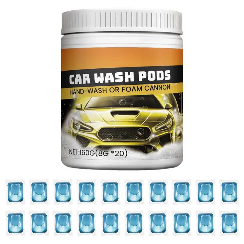 

Car Exterior Cleaner 20Pcs Concentrated Beads Car Detergent Fast Dissolving Beads Automotive Stain Remover Car Paint Stain