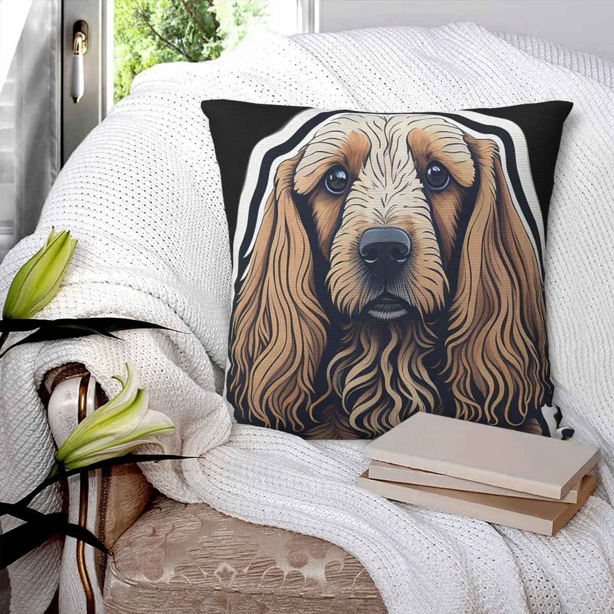 Afghan Hound (Sticker And Print Out) Square Pillowcase Polyester Pillow Cover Zip Decorative Comfort Throw Pillow For Home Sofa