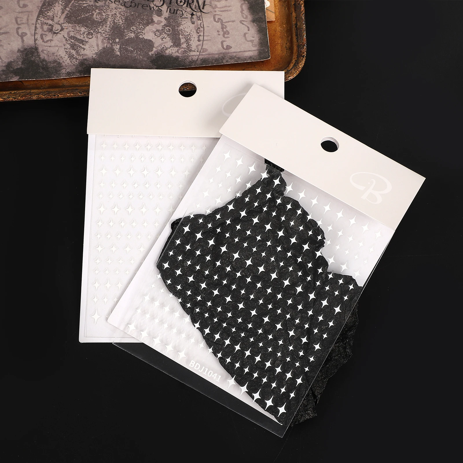 2 Pcs/set Vintage White Star Landscape PET Sticker Creative DIY Journal Material Collage Scrapbooking Stationery