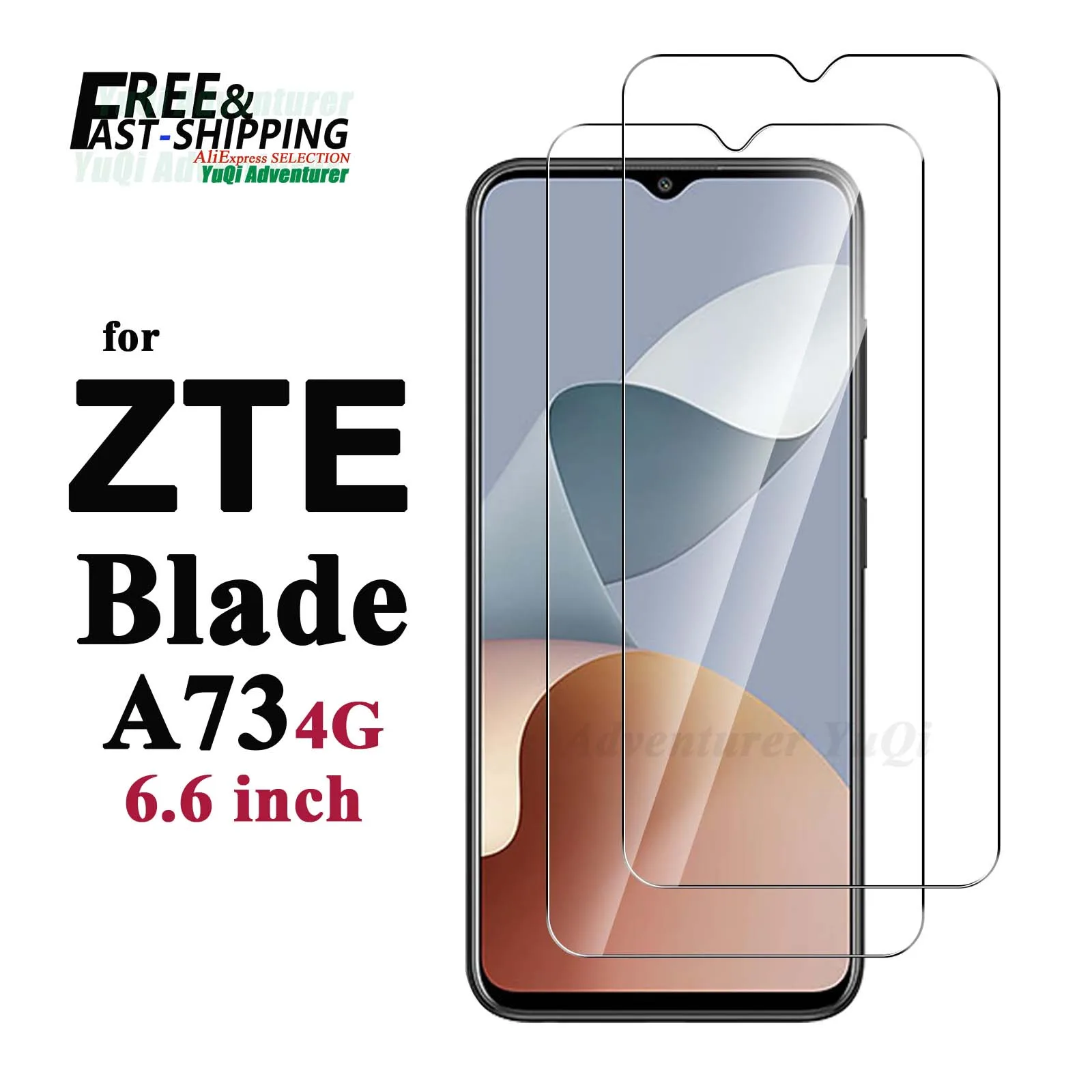 Screen Protector For ZTE Blade A73 4G 6.6 inch, Tempered Glass HD Crystal 9H High Aluminum Anti Scratch Case Friendly