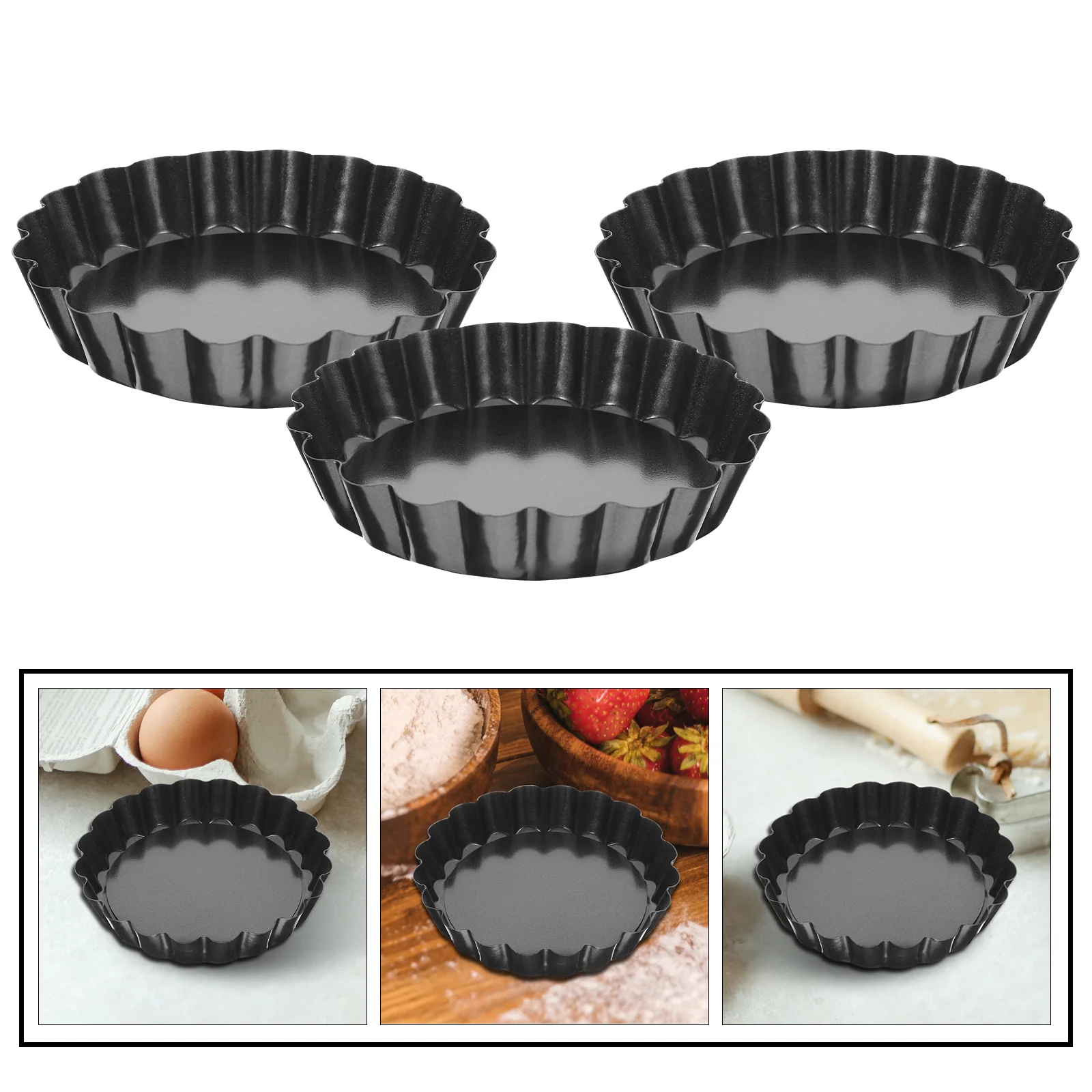 

8 Pcs Egg Tart Tray Pans for Baking Accessories Molds Decorate Mini Roaster Cake