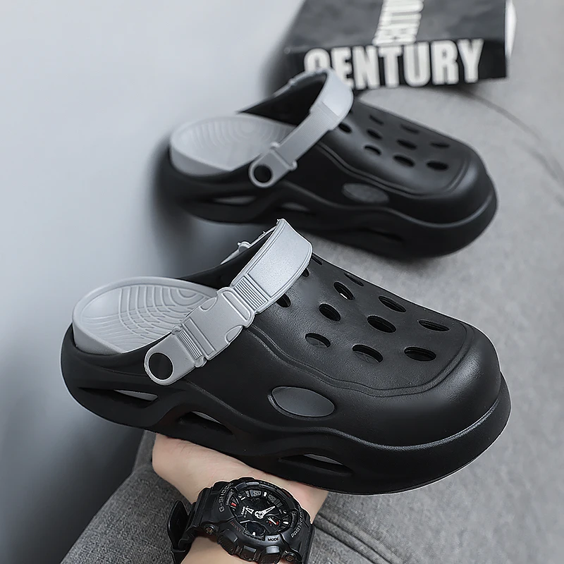 

HKDQ мужские пляжные сандалии, летние уличные спортивные сандалии, мужские нескользящие удобные дышащие повседневные тапочки для мужчин, обувь