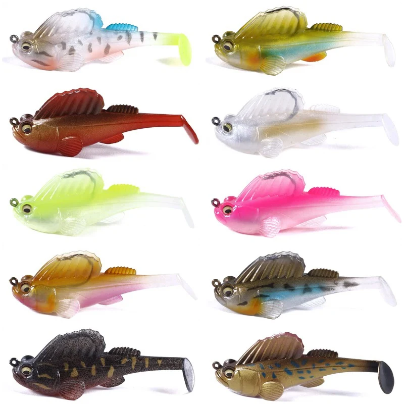 Fishing Lure 7g 14g 20 Winter Lead Head Soft Bait Swimbaits Fish Jumping Dark Sleeper Jig Fishing Paddle Tail Pike Bass Lure